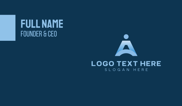 Blue Gradient Human Letter A Business Card Design Image Preview