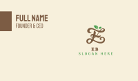 Brown Organic Letter E Business Card Image Preview