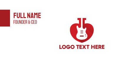 Red Heart Guitar Business Card Image Preview