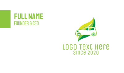 Green Eco Automotive Car Business Card