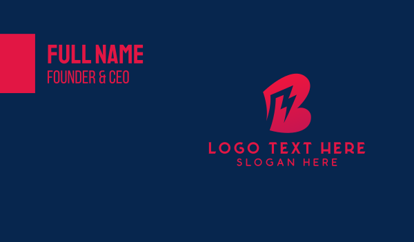 Red Lightning Letter B  Business Card Design Image Preview