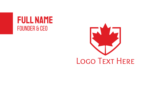 Red Canadian Shield Business Card Design Image Preview