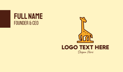 Tall Yellow Giraffe Business Card Image Preview