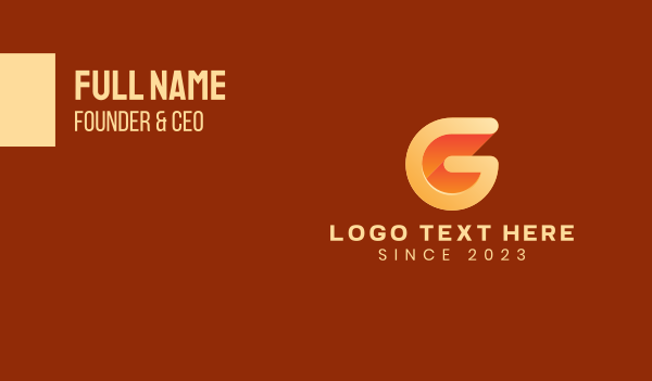 Orange Letter G Business Card Design Image Preview