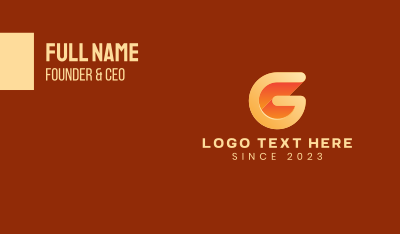 Orange Letter G Business Card Image Preview