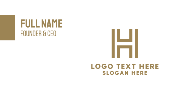 Golden Letter H Business Card Design Image Preview
