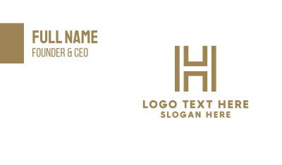 Golden Letter H Business Card