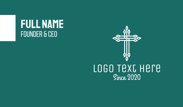 Elegant Christian Cross  Business Card Design Image Preview