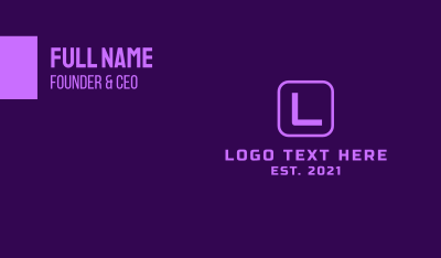 Purple Gaming Lettermark Business Card Image Preview