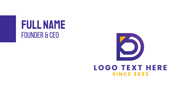 Violet D Outline  Business Card Design Image Preview
