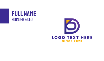 Violet D Outline  Business Card Image Preview