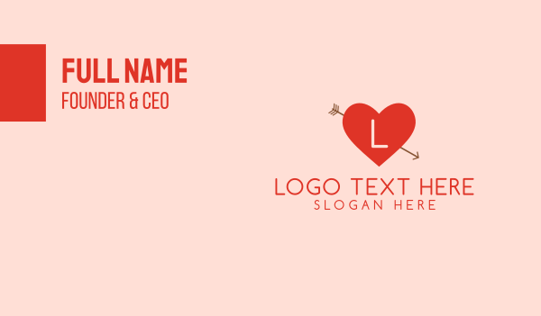 Cupid Heart Lettermark Business Card Design Image Preview