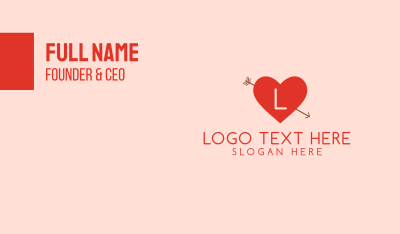 Cupid Heart Lettermark Business Card Image Preview