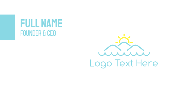 Ocean Sun Mountains Business Card Design Image Preview