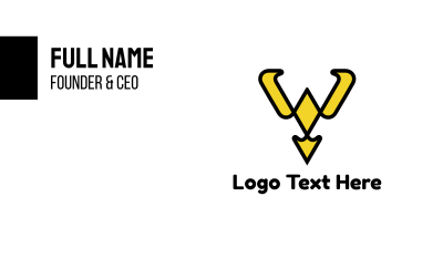 Yellow Collar Y Outline Business Card