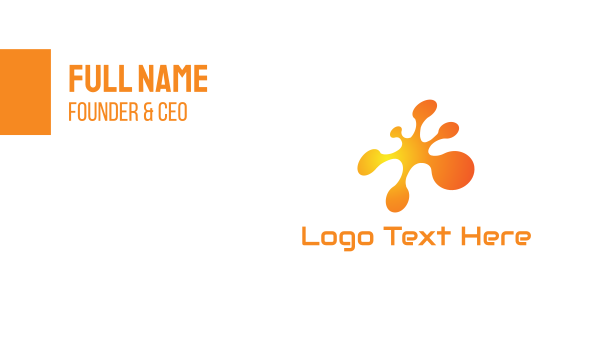 Tech Orange Splatter Business Card Design