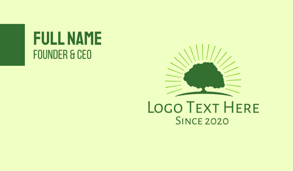 Green Bright Tree Business Card Design Image Preview