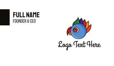 Colorful Parrot Head Business Card