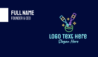Neon Coconut Cocktail Drink Business Card Image Preview