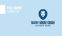 Blue Lion Head Mascot Business Card Image Preview