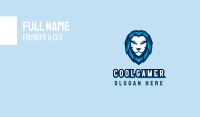 Blue Lion Head Mascot Business Card Image Preview