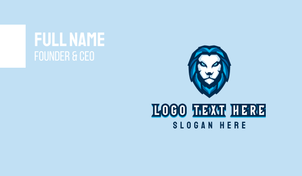 Blue Lion Head Mascot Business Card Design Image Preview