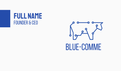 Blue Cyber Cow Business Card Image Preview