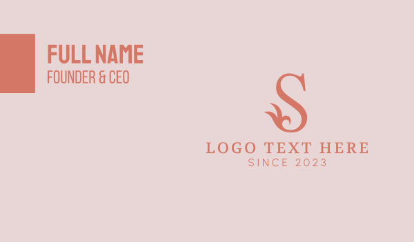 Floral Letter S Business Card Design Image Preview