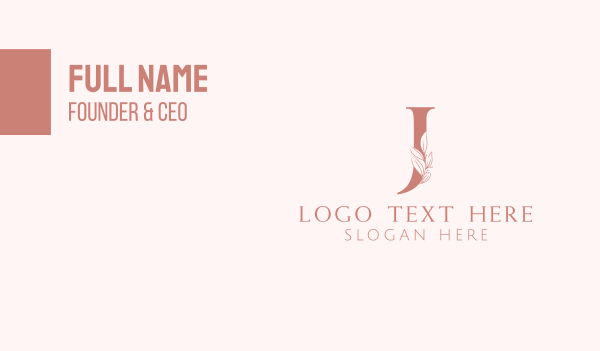 Elegant Leaves Letter J Business Card Design Image Preview