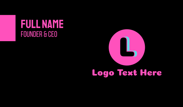 Neon Funky Lettermark Business Card Design Image Preview