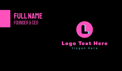 Neon Funky Lettermark Business Card Image Preview