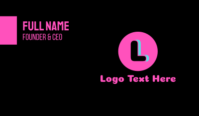 Neon Funky Lettermark Business Card