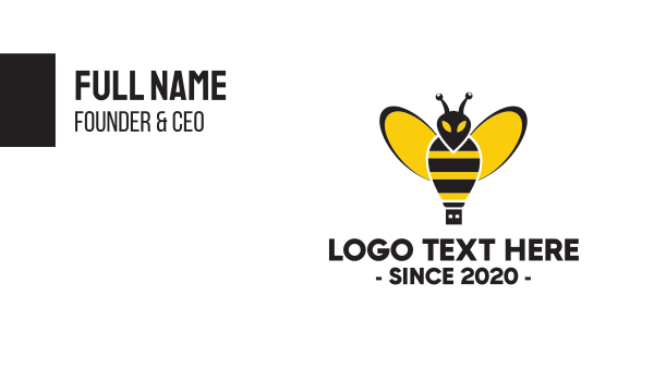 Bee Flash Drive Business Card Design Image Preview