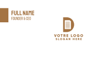 Gold D Document Business Card Image Preview