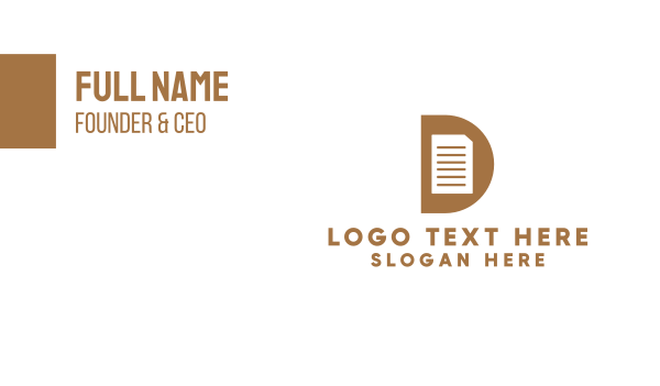 Gold D Document Business Card Design Image Preview