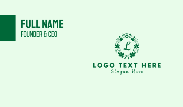 Simple Leafy Vine Lettermark Business Card Design Image Preview
