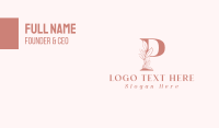 Elegant Leaves Letter P Business Card Preview