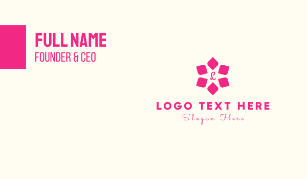 Pink Star Flower Lettermark Business Card Design Image Preview