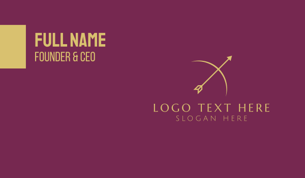 Gold Bow Arrow  Business Card Design Image Preview