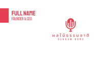 Pink Podcast Equalizer Mic Business Card Image Preview