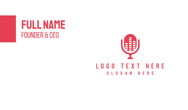 Pink Podcast Equalizer Mic Business Card Design Image Preview