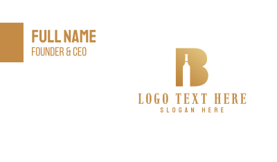 Fancy B Bottle Business Card Image Preview