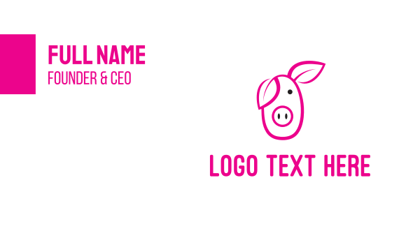 Pig Cartoon Outline  Business Card Design Image Preview