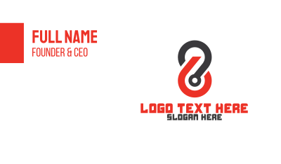 Modern Outline Number 8 Business Card Image Preview
