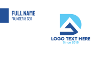 Blue DA Monogram Business Card Design Image Preview