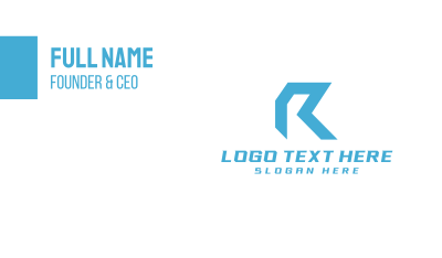 Blue Letter R Business Card Image Preview