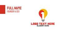 Yellow Bulb Number 1 Business Card Image Preview