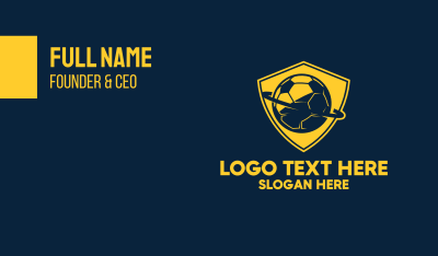 Gold Soccer Badge Business Card