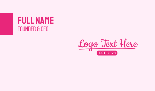 Girly Script Text Business Card Design Image Preview