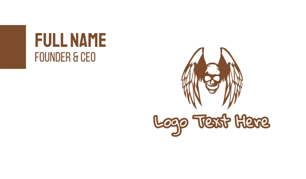 Brown Wings Skull Business Card Design Image Preview